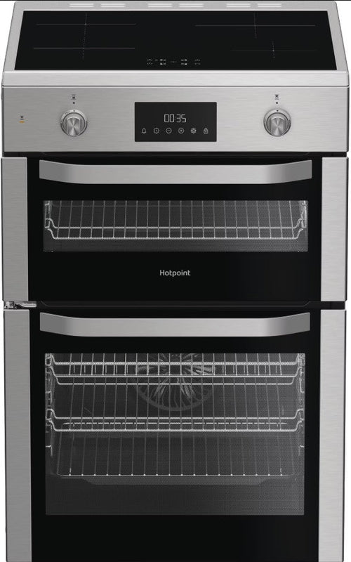Hotpoint HDE6IDC2X -Inox Electric Cooker Dual Cavity - A Rated - Display