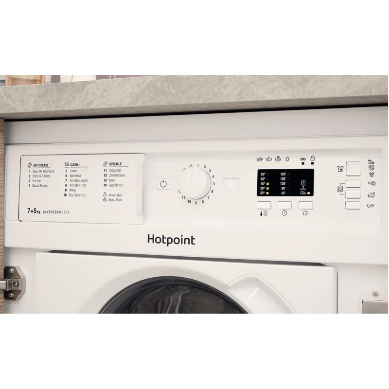 Hotpoint BI WDHG 75148 UK N - White Integrated 7KG/5KG Washer Dryer - 1400 RPM - E/D energy