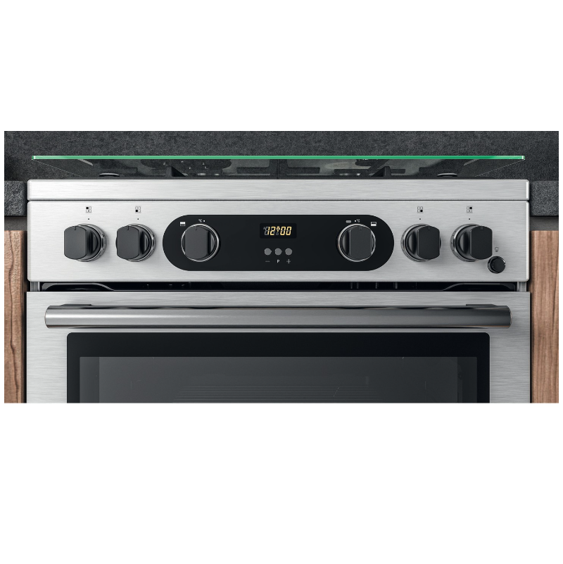 Hotpoint CD67G0CCX/UK - Stainless steel 4 Zone Gas Cooker - Catalytic cleaning - A+ energy