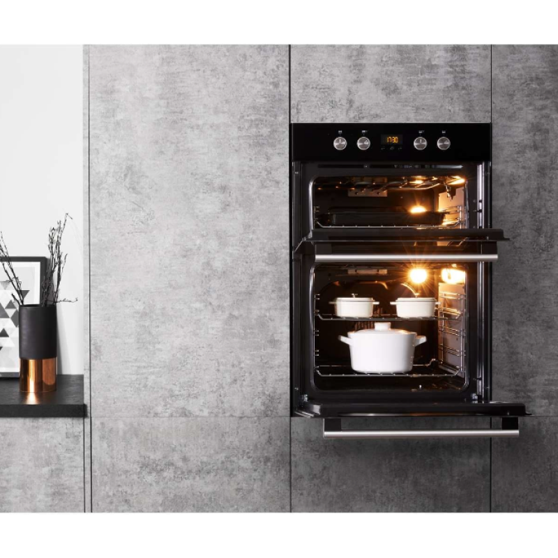 Hotpoint DD2 844 C BL - Black Built in Electric Double Oven - Catalytic cleaning - A/A energy