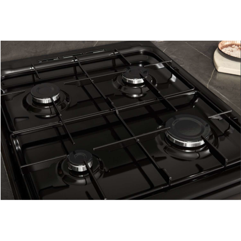 Hotpoint HD5G00KCB/UK - Black 4 Zone Gas Cooker - Catalytic cleaning - A energy