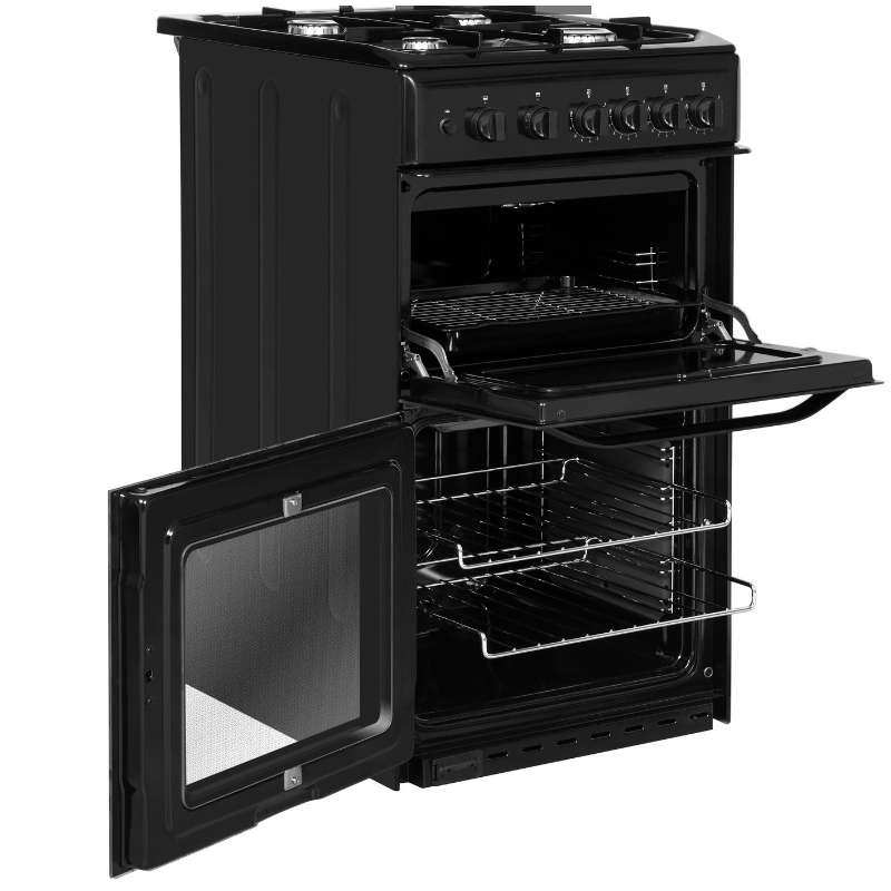 Hotpoint HD5G00KCB/UK - Black 4 Zone Gas Cooker - Catalytic cleaning - A energy