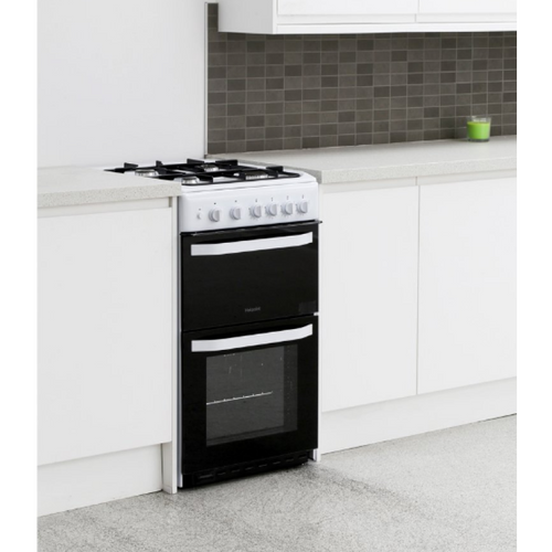 Hotpoint HD5G00KCW/UK - White 4 Zone Gas Cooker - Catalytic cleaning - A energy - Display