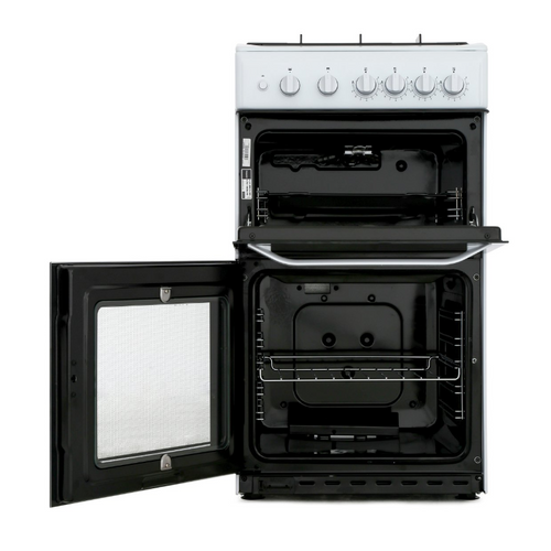 Hotpoint HD5G00KCW/UK - White 4 Zone Gas Cooker - Catalytic cleaning - A energy - Display
