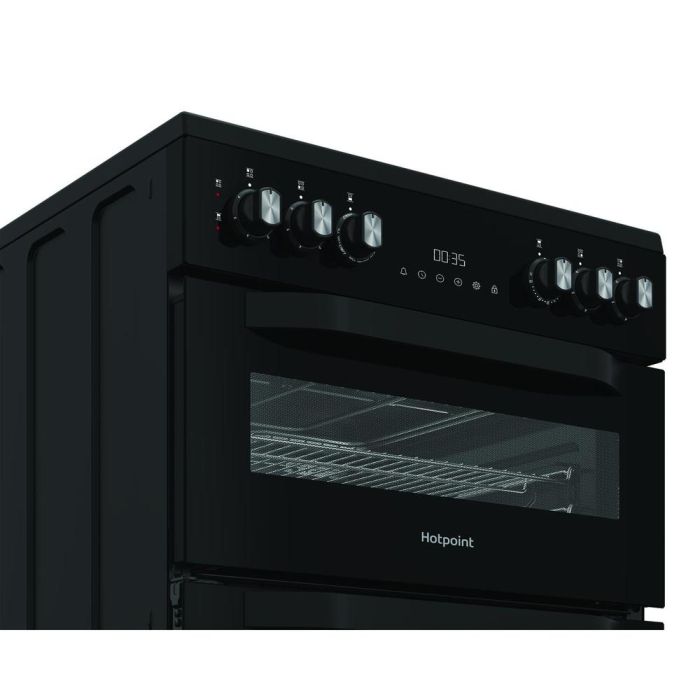 Hotpoint HDE6VDC2B1 - Black Electric Double Cooker - 60cm Ceramic Hob - A Rated