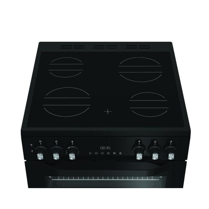 Hotpoint HDE6VDC2B1 - Black Electric Double Cooker - 60cm Ceramic Hob - A Rated