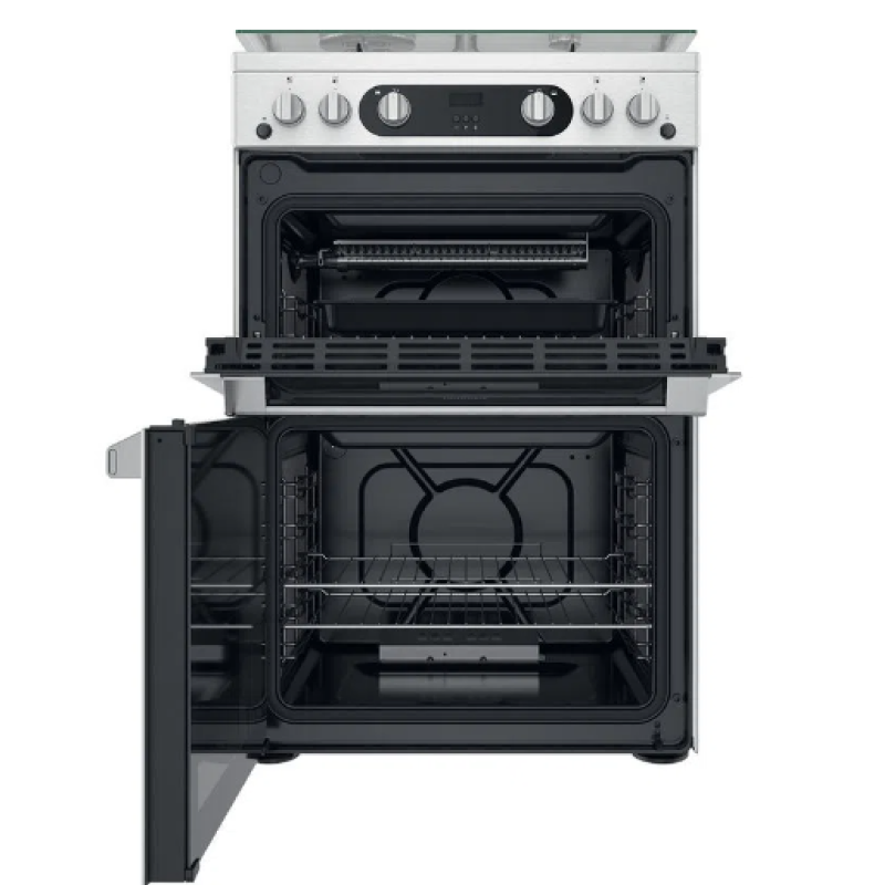 Hotpoint HDM67G0C2CX/U - Silver 4 Zone Gas Cooker - Catalytic cleaning - A/A energy