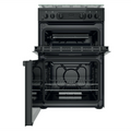 Hotpoint HDM67G0CCB/UK - Black 4 Zone Gas Cooker - Catalytic cleaning - A+ energy