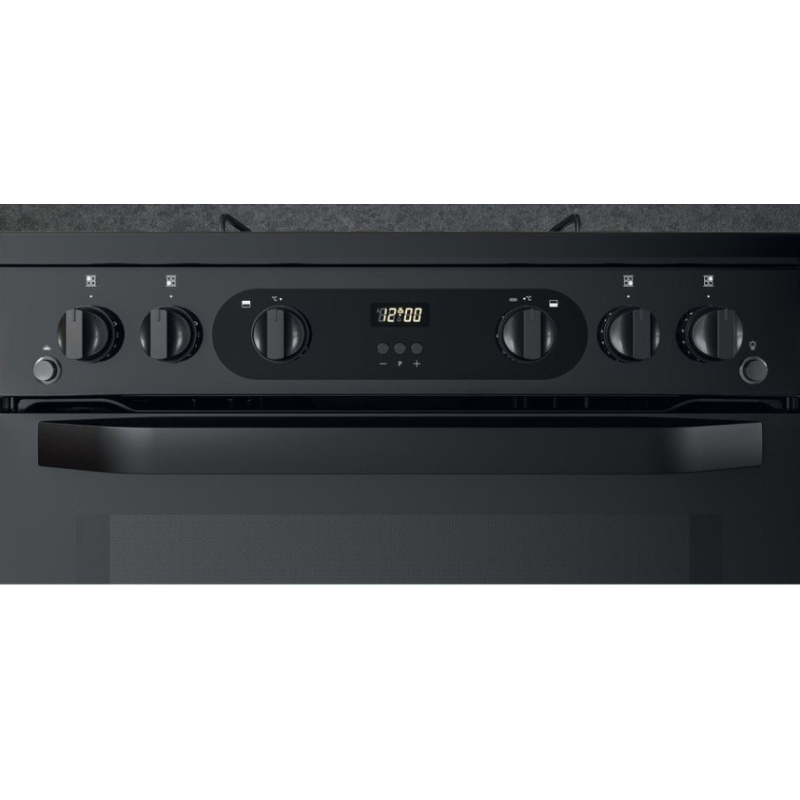 Hotpoint HDM67G0CMB/UK - Black 4 Zone Gas Cooker - Catalytic cleaning - A/A energy