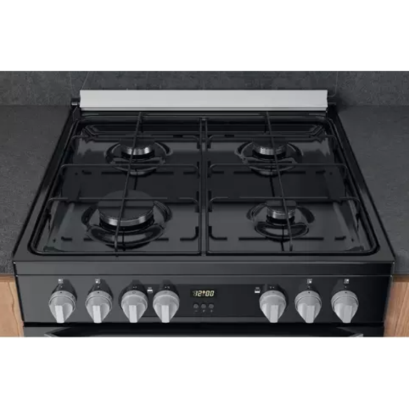 Hotpoint HDM67G9C2CB/UK - Black 4 Zone Dual Fuel Cooker - Catalytic cleaning - A/A energy