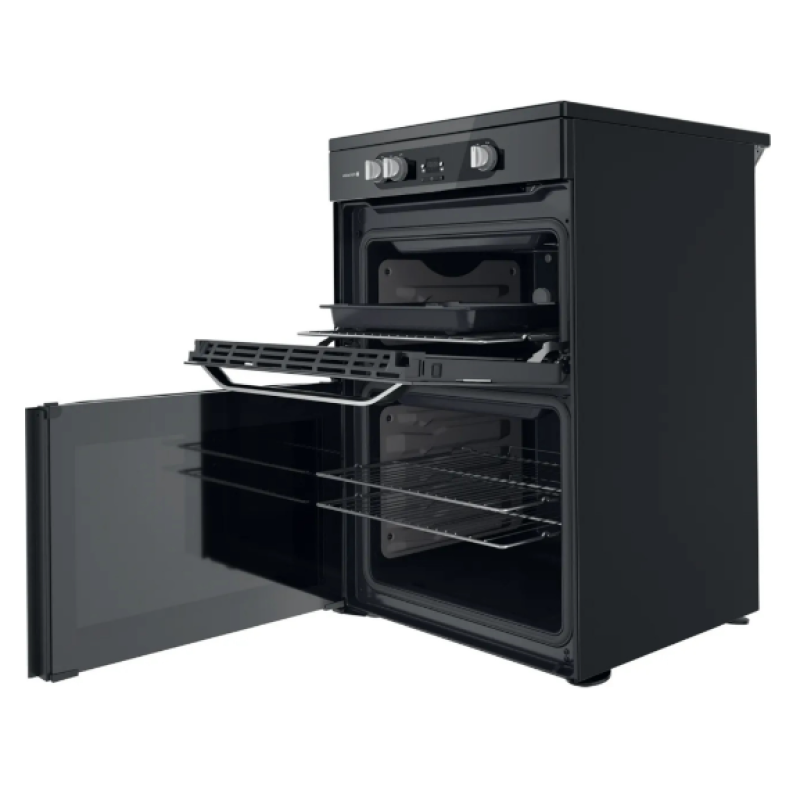 Hotpoint HDM67I9H2CB/U - Black 4 Zone Electric Cooker - Catalytic cleaning - A/A energy - Display