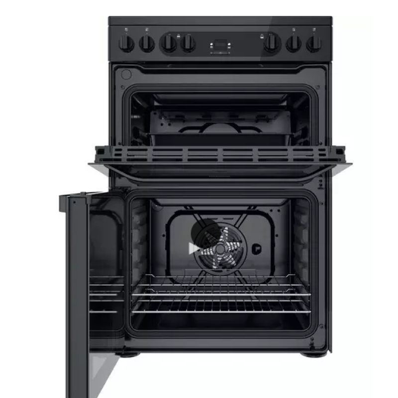 Hotpoint HDM67V92HCB/UK - Black 4 Zone Electric Cooker - Catalytic cleaning - A/A energy