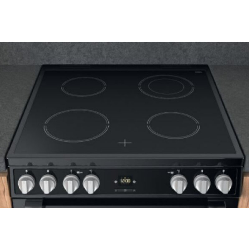 Hotpoint HDT67V9H2CB/UK - Black 4 Zone Electric Cooker - Catalytic cleaning - A/A energy