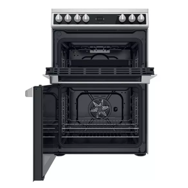 Hotpoint HDT67V9H2CX/UK - Stainless steel 4 Zone Electric Cooker - Catalytic cleaning - A energy - Display