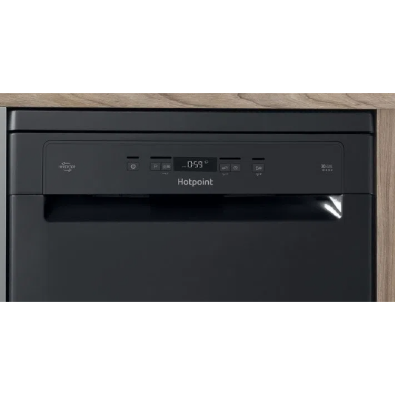 Hotpoint HFC 3C26 WC B UK - Black Freestanding Dishwasher - D energy