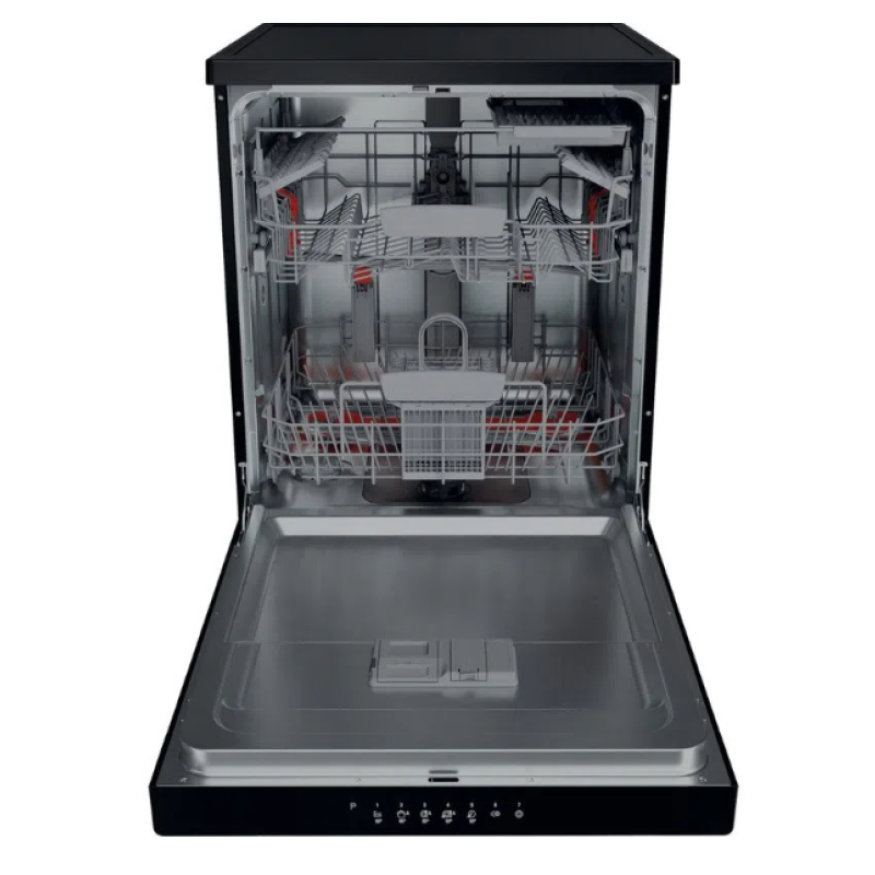 Hotpoint HFC 3C26 WC B UK - Black Freestanding Dishwasher - D energy