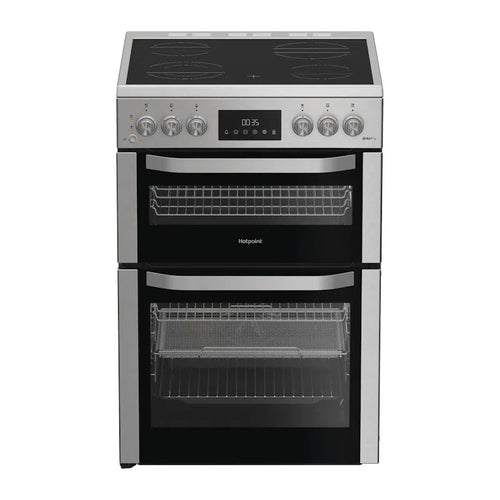 Hotpoint HFE6VDC2ASX - Stainless Steel 60cm Double Oven Ceramic Cooker - A/A Energy Rating