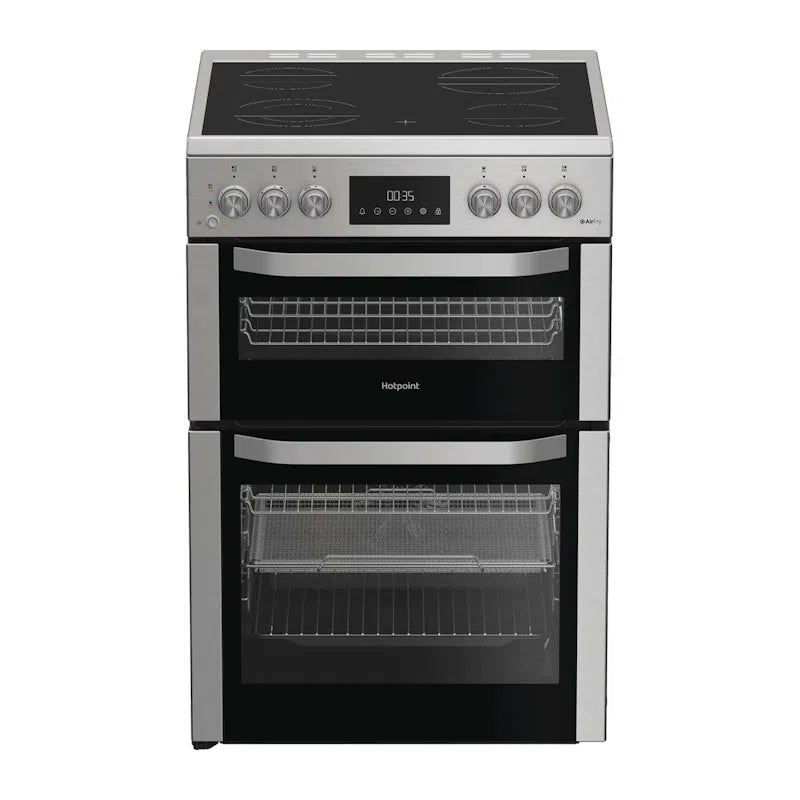 Hotpoint HFE6VDC2ASX - Stainless Steel 60cm Double Oven Ceramic Cooker - A/A Energy Rating