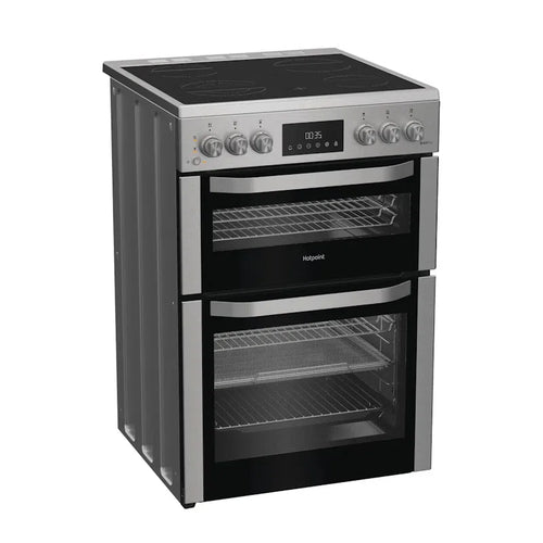 Hotpoint HFE6VDC2ASX - Stainless Steel 60cm Double Oven Ceramic Cooker - A/A Energy Rating