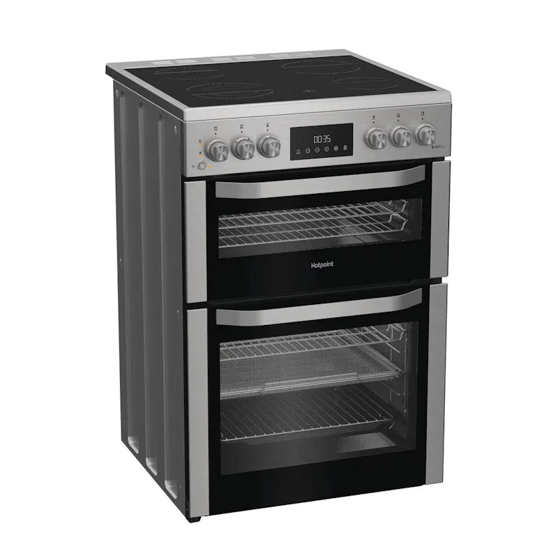 Hotpoint HFE6VDC2ASX - Stainless Steel 60cm Double Oven Ceramic Cooker - A/A Energy Rating