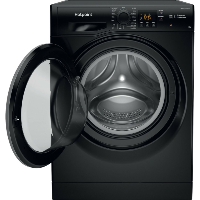 Hotpoint NSWM 1046 BS UK - Black Freestanding 10KG Washing Machine - 1400 RPM - A energy