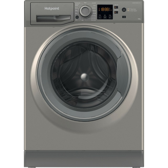 Hotpoint NSWM 1046 GG UK - Graphite Freestanding 10KG Washing Machine - 1400 RPM - A energy