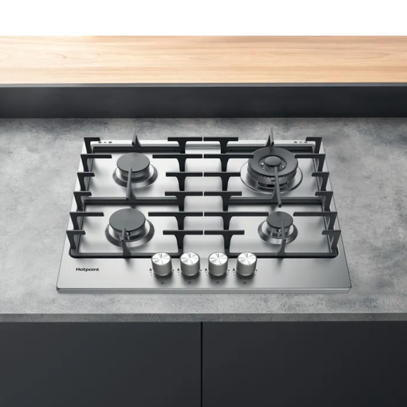 Hotpoint PPH 60G DF IX UK - Stainless steel 4 Zone Gas Hob