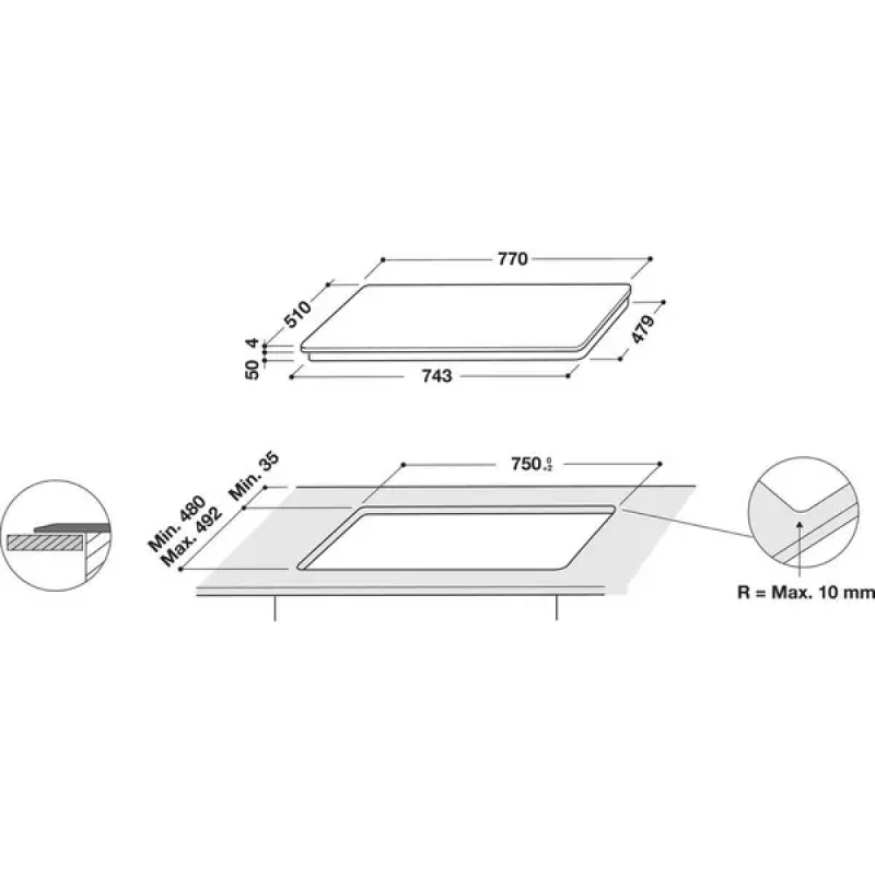 Hotpoint TB 3977B BF - Black 4 Zone Induction Hob