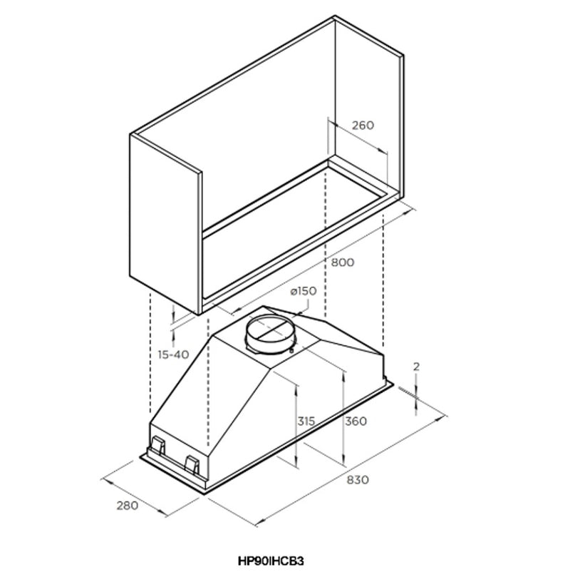 FisherPaykel HP90iHCB3 - Stainless steel Extractor - A energy