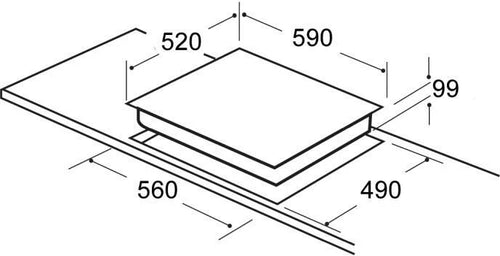 CDA HPG6200SS - Stainless Steel 60cm 4 Burner Gas Hob - 2.8kW Wok Burner