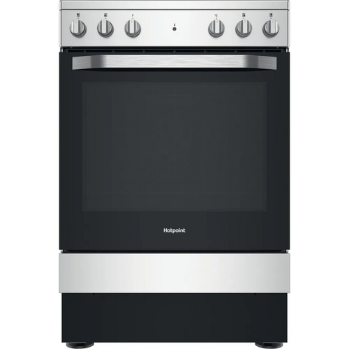 Hotpoint HS67V5KHX/UK - Silver 4 Zone Electric Cooker - Hydrolytic cleaning - A energy