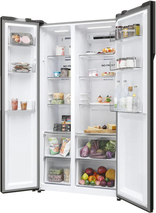 Haier HSR5918DNMP - Inox American Fridge Freezer - Side by Side - D Rated