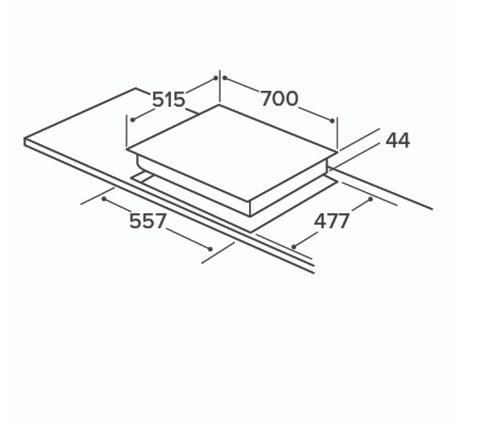 CDA HVG721BL - Black 5 Zone Gas Hob