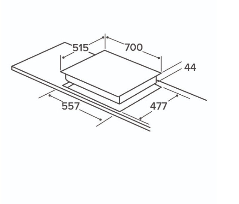 CDA HVG721BL - Black 5 Zone Gas Hob - Display