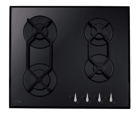 CDA HVG621BL - Black 4 Zone Gas Hob