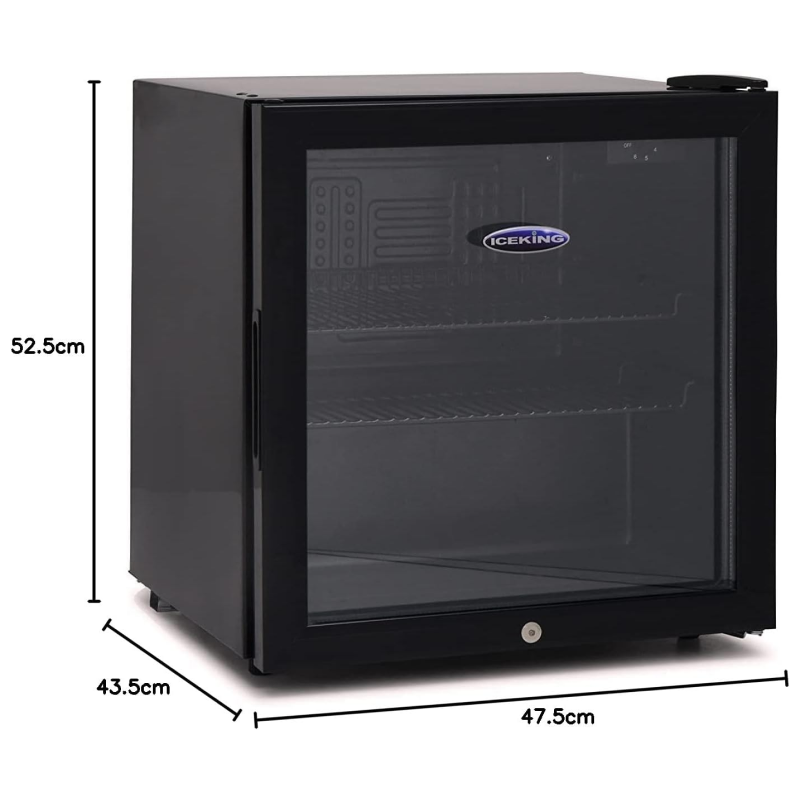 Iceking DF49K - Black Undercounter Manual Defrost Fridge - F energy