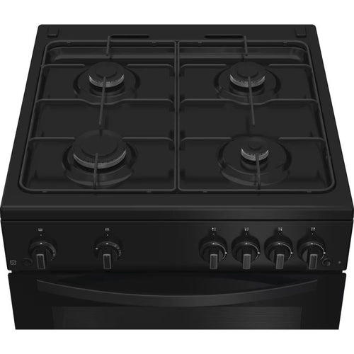 Indesit IDG6GB- Black 60cm Gas Double Cooker - A+ Energy Rating