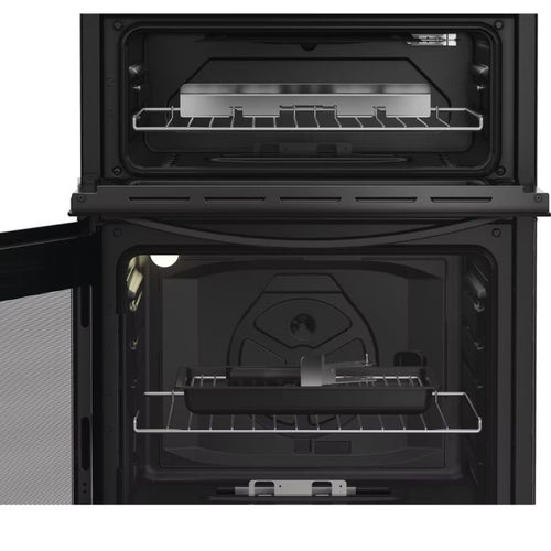 Indesit IDG6GB- Black 60cm Gas Double Cooker - A+ Energy Rating