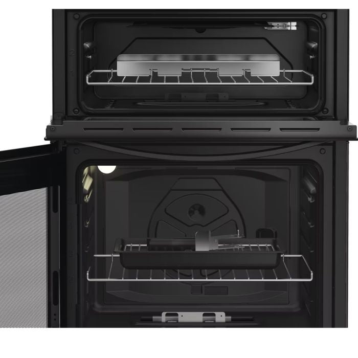 Indesit IDG6GB- Black 60cm Gas Double Cooker - A+ Energy Rating