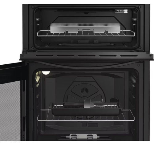 Indesit IDG6GB- Black 60cm Gas Double Cooker - A+ Energy Rating - Display
