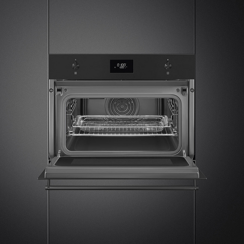 Smeg SO4301M1N - Black 40L Combination Microwave Oven - Ever Clean Enamel - A Energy