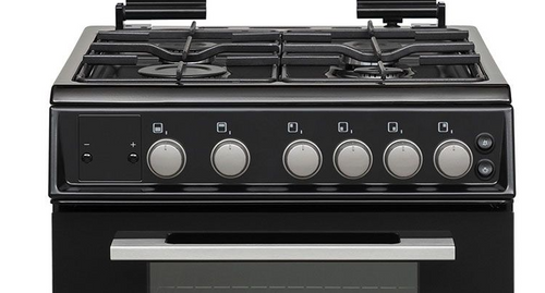Montpellier MDOG50LK - Black 4 Zone Gas Cooker - Catalytic cleaning - A/A+ energy - Display