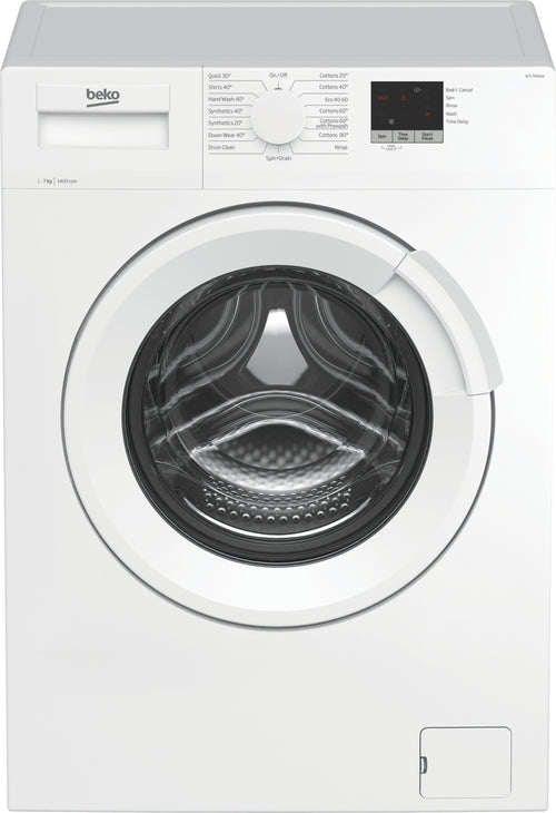 Beko WTL74051W Freestanding 7kg 1400rpm Washing Machine with Slim Depth