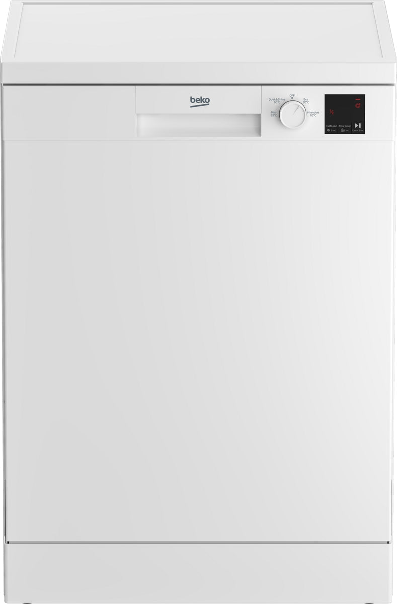 Beko DVN04X20W - White Freestanding Dishwasher - E energy - Display