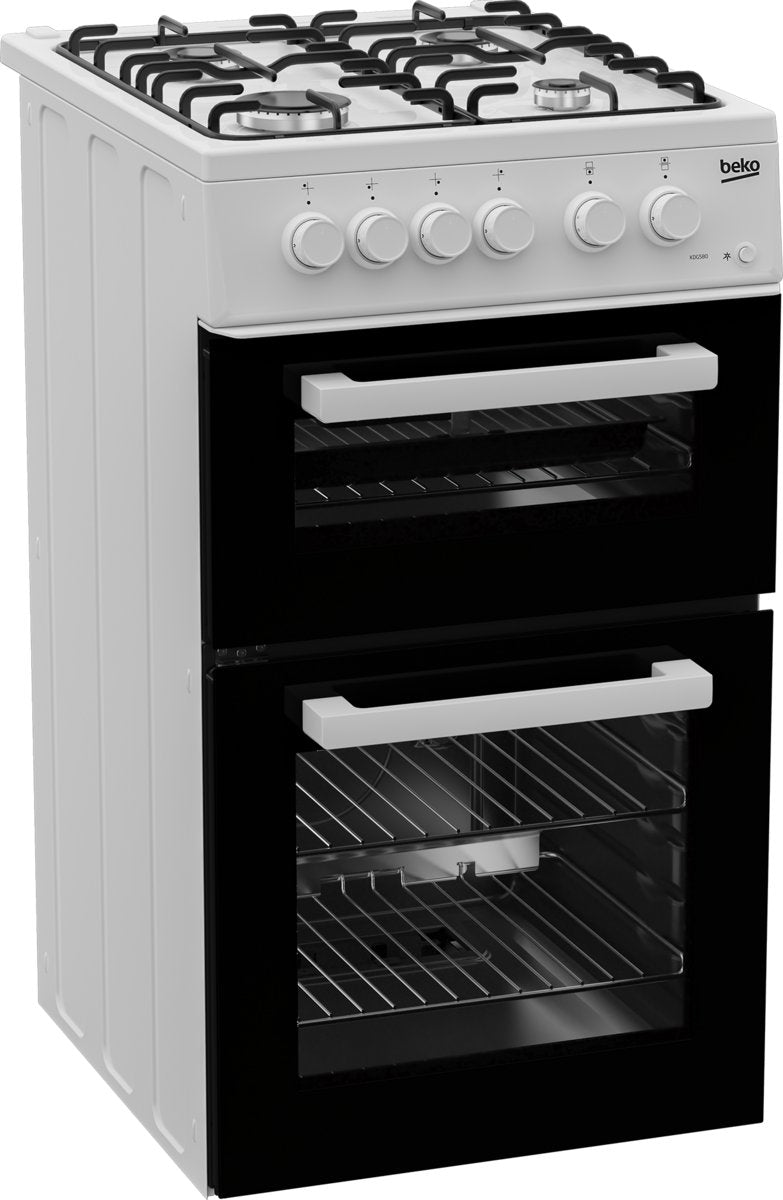 Beko KDG580W 50cm Freestanding Gas Twin Cavity Cooker