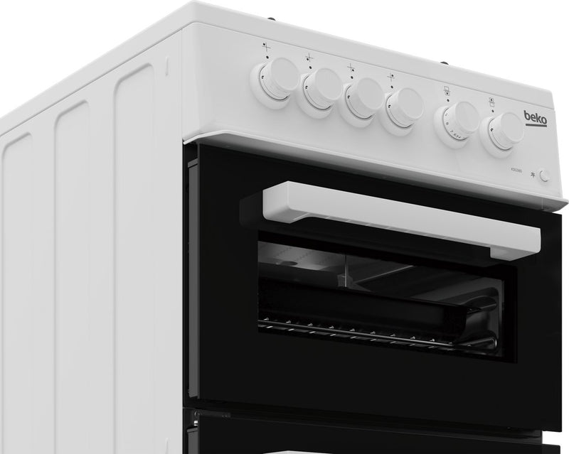 Beko KDG580W 50cm Freestanding Gas Twin Cavity Cooker