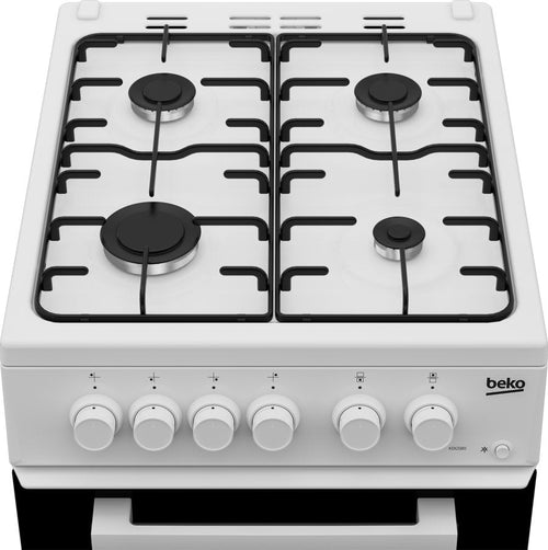 Beko KDG580W 50cm Freestanding Gas Twin Cavity Cooker -Display