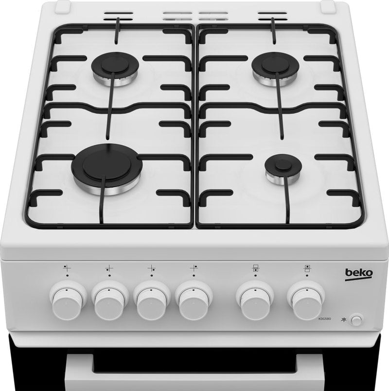 Beko KDG580W 50cm Freestanding Gas Twin Cavity Cooker -Display