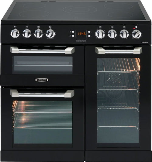 Leisure Cuisinemaster CS90C530X - Black 90cm Range Cooker - Three Ovens, Five Zone Ceramic Hob - A Energy Rating