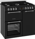 Leisure Chefmaster CC90F531 - Black 90cm Dual Fuel Range Cooker - 5 Burner Gas Hob, 3 Ovens - A Energy